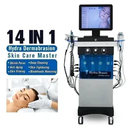 Poderoso 14 in1 oxigênio hydra máquina de cuidados com a pele Diamante descascar e aquátera aqua aqua hidabrasão branqueando máquinas anti -envelhecimento