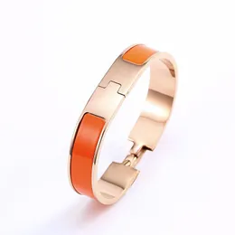 designe jewelry luxury bracelet classic bracelet designer bangle size 17 19 gold buckle Bracelets for women men 12MM width enamel Titanium Stee