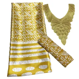 KY-7057 Satynowa koronkowa tkanina najnowsza 4+2 jardów 2023 Wysokiej jakości szyfonowy jedwabny African na przyjęciu dla kobiet dla kobiet Suknia Wieczorna Letnia i Autumn Nigerian Design