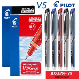 Jel Pens 12 PCS/Kutu Pilot BXGPN-V5 Jel Kalem Hi-Tecpoint V5 Yükseltilmiş Düz Sıvı İğne Kalemi NIB 0.5mm Pens Sevimli kırtasiye 230821