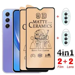 Mobiltelefonbildschirmschutz 4in1 Matter -Keramik -Filmbildschirmschutz für Samsung Galaxy A34 5G A54 A53 A52 A33 A14 A13 A73 A72 A32 A22 A20 A12 A11 LINEN Film X0821