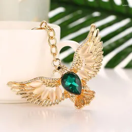 سلاسل المفاتيح إلى Eagle Keyring Feidiao Charm Pendant Rhinestone Crystalline Wallet Bag YSK097 Car Key Chain صديق صديق جيد