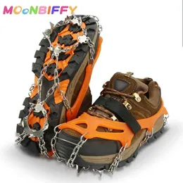 Safety Shoes 8 Teeth Steel Ice Gripper Spike for Anti Slip Climbing Snow Spikes Crampons Cleats Chain Claws Grips Boots Cover 230821