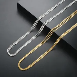 Chains Multilayer Stainless Steel Link Necklace For Women 18 K Gold Plated Herryingbone Thin Chain Layer Trendy Choker Jewelry