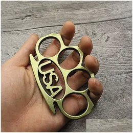 USA Brass Soldier Finger Tiger Cl Legal Four Ring Defense Copper Buckle EDC Outdoor Self VQXL Drop Dropric