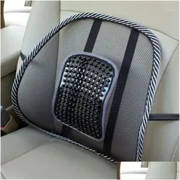 Seat Cushions 2Pcs Car Back Support Chair Mas Lumbar Waist Cushion Mesh Ventilate Pad1 Drop Delivery Mobiles Motorcycles Interior Ac Dhjrs