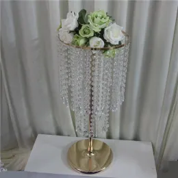 60 cm de altura Flor de casamento Stand Crystal Road Líder Adeços de casamento Pedestal Coluna de casamento em casa Dinning Talble Decorzz