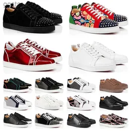 Med Box Loubutins Christians Red-Bottomes AAA Quality Shoes Low Cut Platform Sneakers Mens Womens Luxurys Designers Vintage S Loafers Fashion Spikes Party Luxus