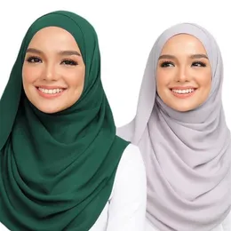 Pearl Chiffon Bubble Monochrome Bubble Schal High Direct Qualität verkauft Hijabs ethnische Fabrik 2021192r