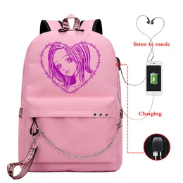 Torby szkolne pluszowe plecaki Kawaii Nana Osaki Pink Pink Plecak Student Ripstop Prosty Kpop Unisex Bagpper Bag Casual Women S Canvas 230821