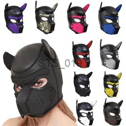 Outros itens de beleza da saúde Fetish Sexy Dog Bdsm Bondage Puppy Play Hoods escravo Máscara de filhote de borracha Jogos adultos Casais SM FLIRING GAMES TRABOTES PARA CAPAS EROTICAIS X0821 X0821