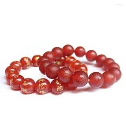Strand Natural Red Agate Engraved Namo Amitabha String Beads Reiki Armband 10mm 12mm 14mm Buddhist Chanting Scriptures Jewelry