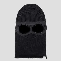 Extra feine Merino Wolle Goggle Balaclava Beanie Strickhut im Freien im Freien Wärme Windschutzhaube Männer Kappe Schädelkappen Black OneSize518168181c