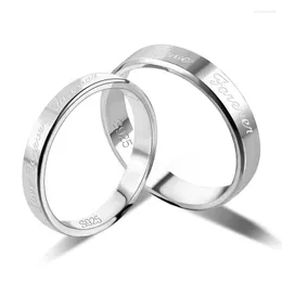 Ringos de cluster genuínos 925 Sterling Silver Heart Lovers for Women Wide Fin Circle Ajusta Jóias 2023