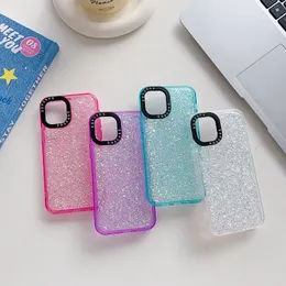 Blingfolie -Konfetti -Pailletten weiche TPU -Hüllen für iPhone 15 14 Pro Max 13 12 11 Tropfkleber funkeln