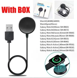 الشاحن اللاسلكي لـ Samsung Galaxy Smart Watch 5 4 3 نشط 2 نشط 1 1M 3ft Cord Wire Watch 5 Pro 4 R860 R870 R880 R890 R840 R850 PD TYEP-C USB-Cable مع صندوق