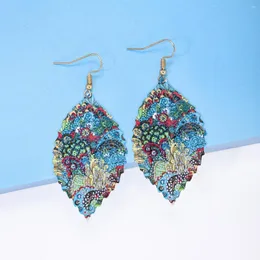 Dangle Earrings Fashion Metal Leaf Drop Hollow Out for Women Wedding Jewelry Gift Wholesale