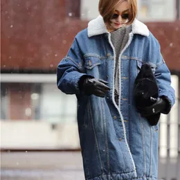 Женские куртки женская куртка Женщины теплый густой зимний джинсовый джинсовый джинсовый пальто верхний пальто 230818