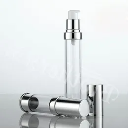 10 ml 15 ml 20 ml 30 ml Silver Luftlös flaskor Plastlotionflaskor med luftlös pump kan användas för 100 st/parti UCUAX