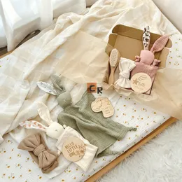 Filtar födda babyartiklar med handduk Bomull Muslin Scarf pannband Set Spädbarnsgåva Bebis Tillbehör