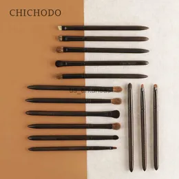 Makeup Brushes Chichodo Luxury Eye Makeup Brushes Ink Series Top Animal Hair Ebony Handle Inkludera ögonskugga Eyebrow Eyeliner Lip Brush HKD230821