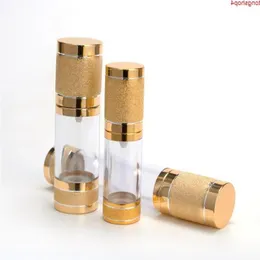 15 ml 30 ml Shining Gold Empty Cosmetic Airless Botte Portable Refillable Pump Dispenser för Lotion SN134Goods XVRQE