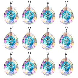 Garden Decorations H D 12pcs Window Hanging Crystal Suncatcher 76mm AB Chandelier Prisms Parts DIY Accessories Rainbow Maker Home Decor 230821