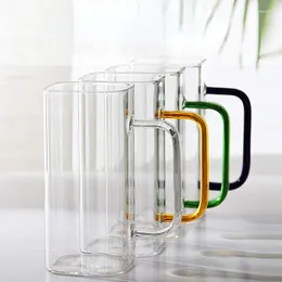 Bottiglie d'acqua da 400 ml di vetro quadrato tazza per la colazione latte tazza di caffè a microonde al sicuro