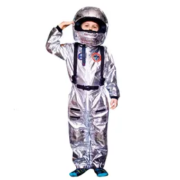 Sukienki dla dziewczynki srebrne kosmanowe kombinezon boys astronauta kostium dla dzieci Halloween cosplay dzieci pilot karnawałowy sukienka fantazyjna 230821