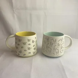 Mugs Water Cup Hand-painted Cute Cartoon Ceramic Mug Girls High Value Office Milk Coffee