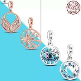 925 Silver per Pandora Charms Gioielli perline Me Rays Of Life Moon Power Fire all'interno dell'occhio Medalon Charms Set Set a sospensione Bilanci fai -da -te gioielli