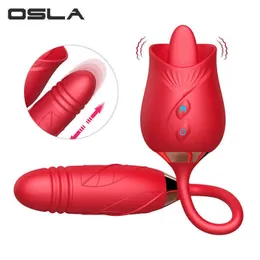 Massaggiatore Silicone adulto Donna Clitoride femminile Stimolazione del clitoride leccata Succhiare il vibratore della rosa con il punto g Spinta Dildo