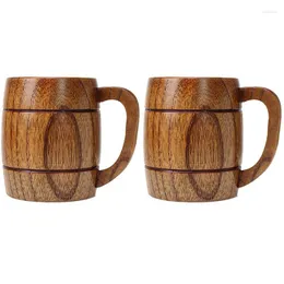 Occs 2x 400ml Classic Style Cup Wood Cup Wooden Beer Trink