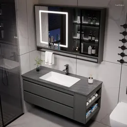 Badezubehör Set moderne einfache Felsen nahtloses integriertes Becken Badezimmerschrank Kombinierte Waschbeerde