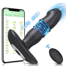 Teleskopik titreşim butt anal vibratör kablosuz uzaktan kumanda kadınlar için yapay penis prostat erkekler buttplug