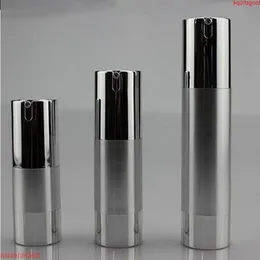 50pcs 15ml 30 ml 50 ml UV Silver Gold Oroless Pompa a vuoto Bottiglia di lozione usata per i contenitori cosmetici QSRKJ