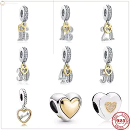 925 Silver Charm Beads Dangle 16 18 21 30 40 50 Digital Pendant Heart Bead For pandora charms sterling silver beads