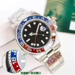 Clean Factory produkuje 126710 Series 3186/3285 COLA Automatyczne męskie zegarek Red Blue Ceramic Bezel Black Dial 904L Sieć zegarków Super Edition Band Card