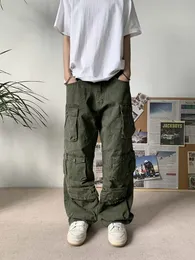 Men's Pants Y2K Cargo Multipocket Overalls Men Harajuku Casual Women Baggy Trousers Oversize Straight Mopping Spring Autumn y230821