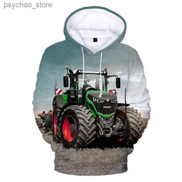 Men's Hoodies Sweatshirts Tractor retro 3D printed men's/women's hoodie casual oversized zipper popular sweater fashion top street trend men's clothing Q230822