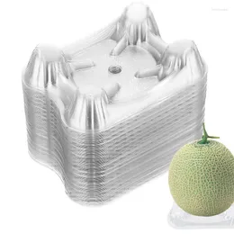 Engångsbehandling melon support vaggar plastkorg ramhållare skyddare vattenmelon pumpa transparent växt för