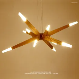 مصابيح قلادة LED مصباح Nordic الخشب الإبداعي ضوء معلق غرفة المعيشة غرفة الطعام أضواء المطبخ المطبخ دور علوي