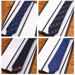 Designer masculino Padrão de seda de abelha gravata de seda gravata de pescoço para homens festas de casamento formal gravatas com box2476