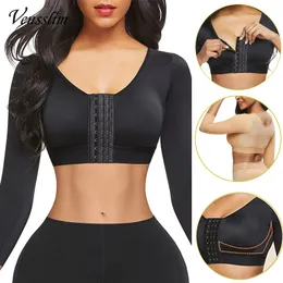 Waist Tummy Shaper Women Arm Shapers Soft Intimates Daily Underwear Body Long Sleeves Front Entry Push Up WireFree Sports Bra with Hooks 230821