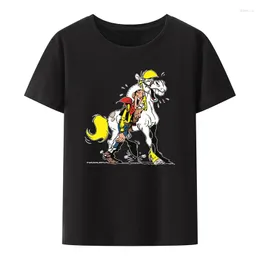 Magliette da uomo 2023 Tshirt Lucky Luke Dalton Jolly Jolly Daisy Town Town Fumetto Stampa a manica corta Tee Summer Clothes for Men Abbigliamento Camiseta