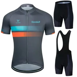 Jersey de ciclismo Defina o Vendull Pro Team Summer Summer Sleeve Set Men Clothing MTB Bicycle Outdoor Suit de 19D Gel Pad 230821