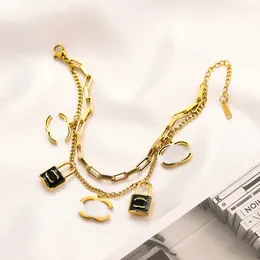 Kadınlar için Bilezikler Tasarımcısı Jewlery Charm Gold Links Bilezik Lüks Bayanlar Mektup Kolye Bilezik Zincirleri