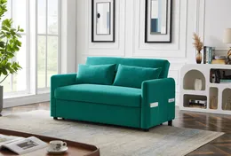Leisure Loveseat Sofa for Living Room with 2 pillows,Blue
