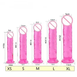 Massagegerät 5 Größen Silikondildo Mini Soft Jelly Saugnapf Anal Butt Plug Erotik Realistischer Penis G-Punkt Orgasmus für Frau