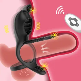 Massager Couples Vibrator Penis Cock Ring Vagina Anal Clitoris Sucking Delay Ejaculation Ball Stretcher for Men Sexshop